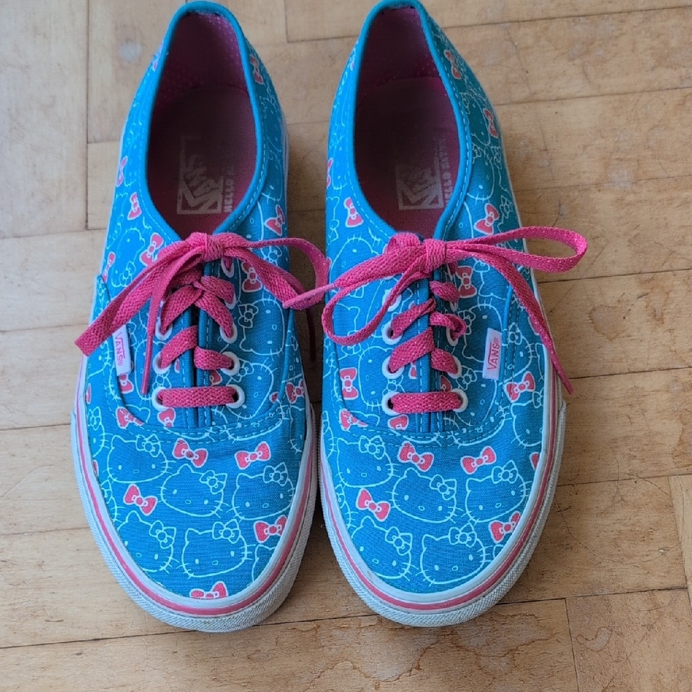 Vans Blue and Pink Hello Kitty Sneakers Size 9.5